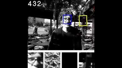 A person moving underneath a trellis with large illumination variations