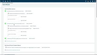 Projects & Tasks Configuration Options Overview