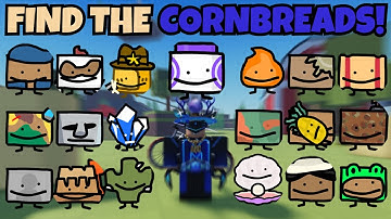 Find the Cornbreads! 🍞 All Badge Found 37/50 in Roblox