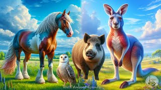 Cute Little Animals: Sparrow, Owl, Boar, Horse, Kangaroo, Shark - Lovely Animal Sounds