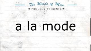 Thesaurus: a la mode