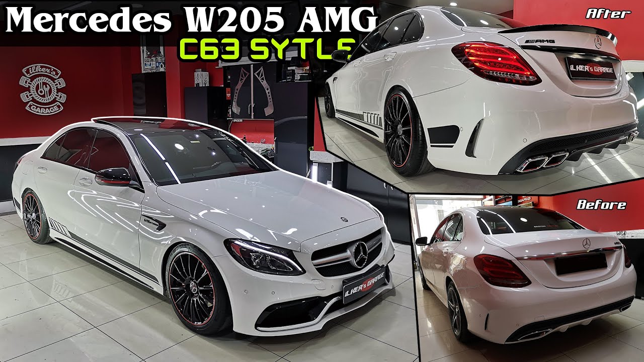 Mercedes W205 AMG // C63 Style Conversion // Black Edition - Body Kit -  YouTube