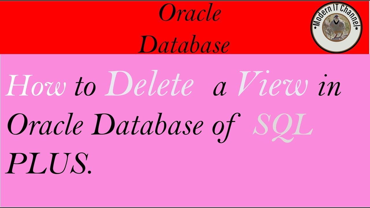 how to delete a view in database. - YouTube