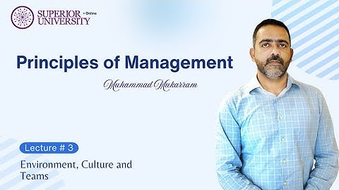 Principles of Management – Lecture 3 | Environment, Culture, and Teams
