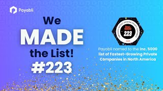 Payabli Ranks #223 On Inc. 5000's List of Fastest Growing Private Companies for 2024