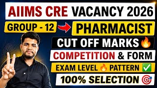AIIMS CRE PHARMACIST VACANCY 2026 🔴 CUT OFF 🔥 COMPETITION ✓ EXAM PATTERN | AIIMS CRE PHARMACIST