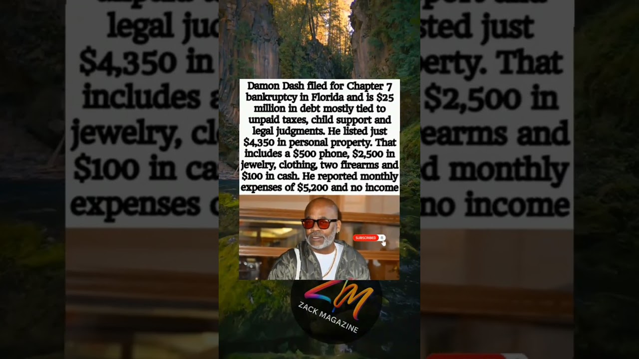 Damon Dash bankrupt with $25M debt 