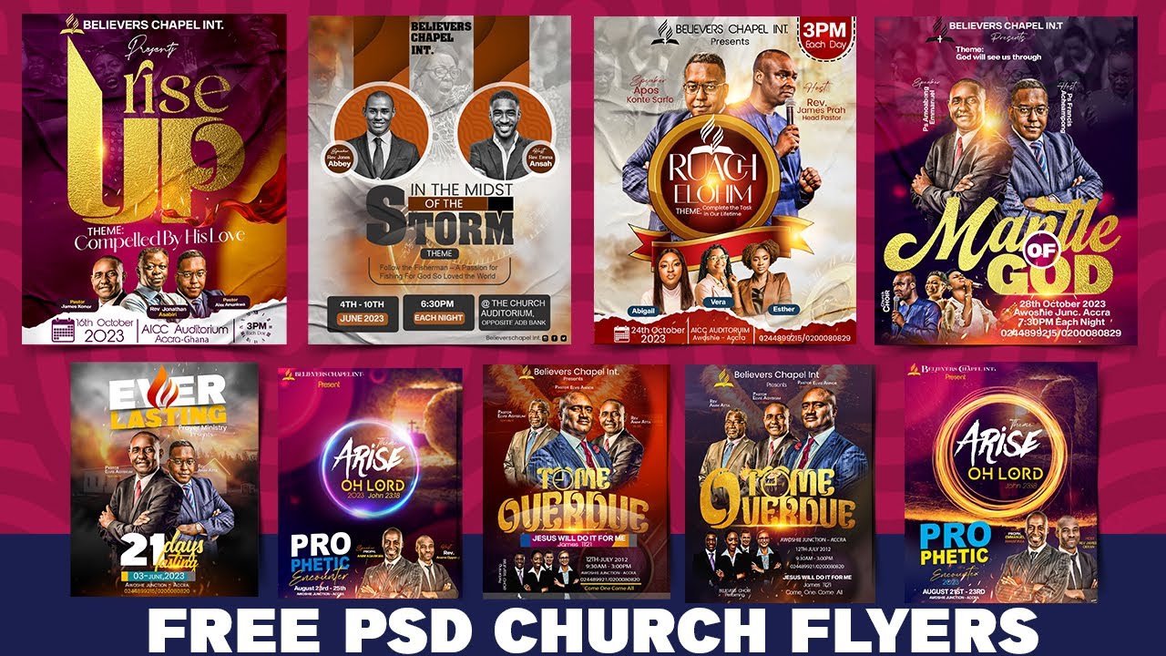 PSD FREE CHURCH FLYERS - 100% EDITABLE - NO COPYRIGHT - SUBSCRIBE - YouTube