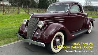 1936 Ford 3-Window Deluxe Coupe.  Charvet Classic Cars