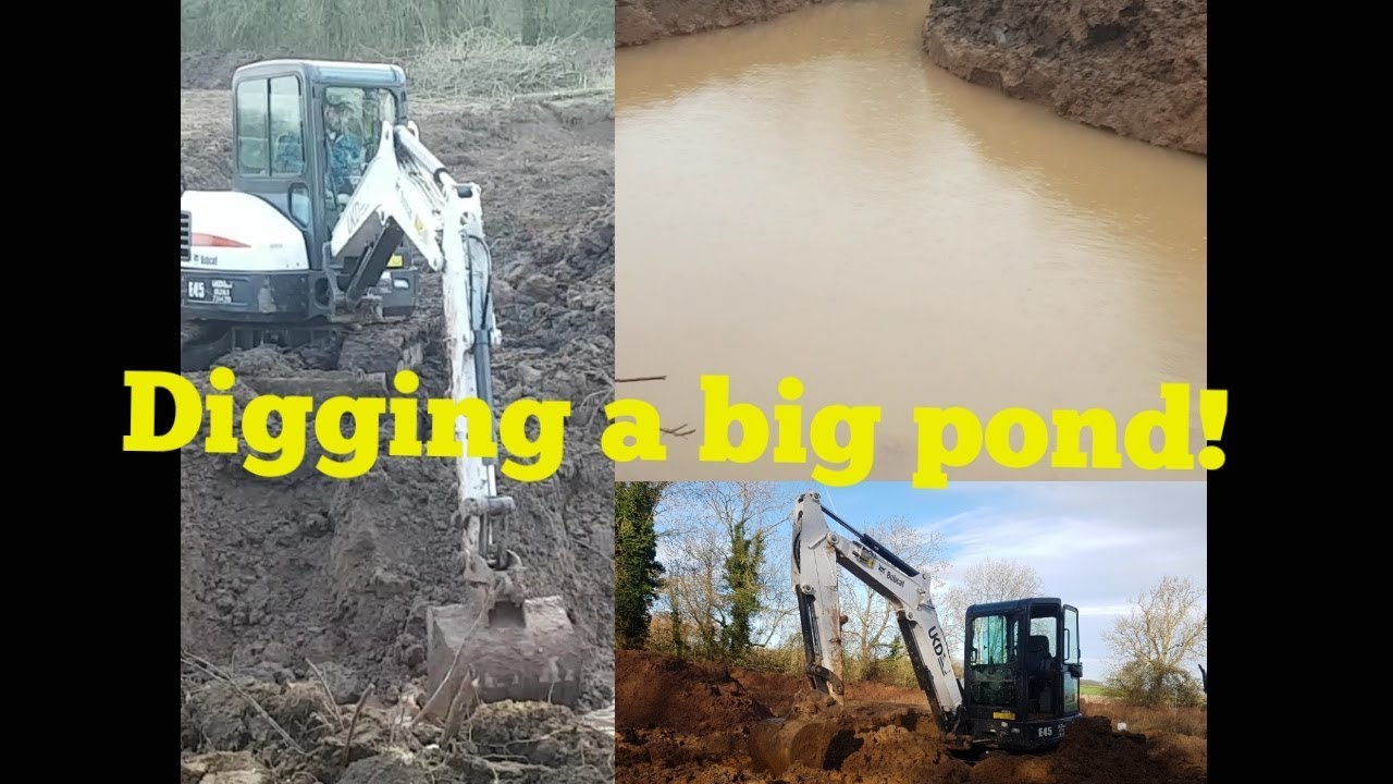 Digging a big pond for water storage. - YouTube