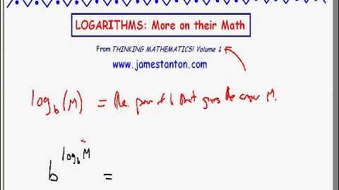 Logarithms: More Mathematics about them PART I (TANTON Mathematics)