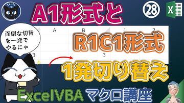VBA A1形式とR1C1形式を素早く切り替えるボタンを作る、Excel塾のエクセルマクロ講座入門編28回(再)