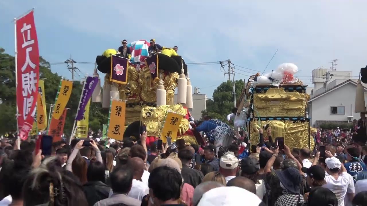 新居浜太鼓祭り2024 こんな事ある！ 軽傷で良かった！夜太鼓参加