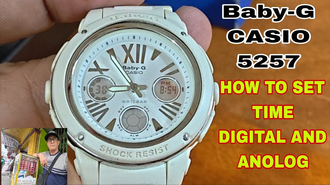 CASIO　Baby-G　5257　ja Baby-G CASIO 5257, HOW TO SET TIME DIGITAL AND ANALOG@WatChiador