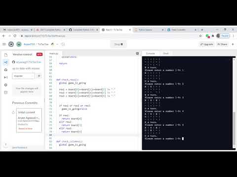 TIC TAC TOE USING PYTHON | REPL IT |
