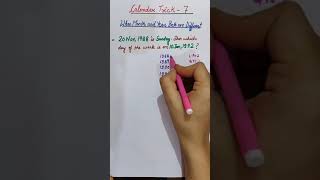 Celebrity #calendartrick7 #find day when month and year both are different #All competitive exams#shorts#short Net Worth
