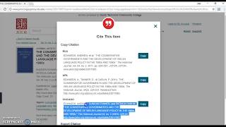 Chicago bibliography entry from JSTOR