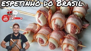 ESPETINHO CEBOLA RECHEADO (carne,queijo, bacom)