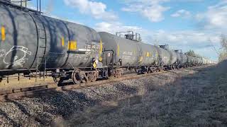 CN manifest 438 works hard up Bedford Hill on Friday, May 10th, 2024.