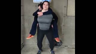 Tall Amazon Woman Lift Carry Her Boyfriend Tall Woman Short Man Shorts