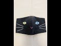 #25 handmade mask DIY　手作りマスク 手工口罩 猫マスク　刺繍マスク