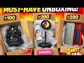 😲 इतनी सस्ती चीज़ें? ₹100–₹280 में Meesho Unboxing | Sunset Lamp 🌅 Emergency Light ⚡ @GadgetFighter 
