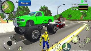 Spider Rope Hero Gangster Crime - Monster Truck and Motorbike Driving - Android Gameplay screenshot 1
