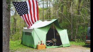 Coleman「OASIS TENT」ヴィンテージ・コットンテント設営編│6D Corp. × HASE CAMP #2