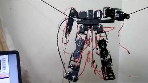 17 DOF Humanoid Testing#1 | Basic Movements Using Serial Connection | Arduino Servo Controller
