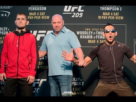 Khabib Nurmagomedov vs. Tony Ferguson UFC 209 Media Day Staredown