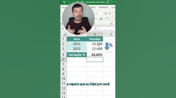 Como calcular a variação percentual no Excel #dashboard #excel #dicaexcel #cursodeexcel #relatório