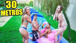Fizemos Um Escorregador Gigante No Quintal !