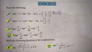 EX 2.2  Q1 TO Q21   SOLUTIONS OF INVERSE TRIGONOMETRIC FUNCTIONS NCERT CHAPTER 2 CLASS 12th