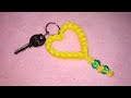 Simple Macrame heart Shep key chain ring