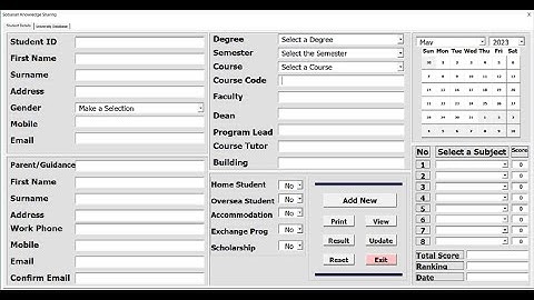 Student Management System | Excel VBA Project | (University Database)