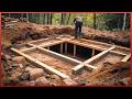 Man builds secret underground cabin in the forest  start to finish by ruslaninthewoods