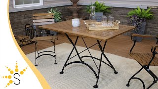 Sunnydaze European Chestnut Wood Folding Dining Table - 48" x 32" - DMR-820