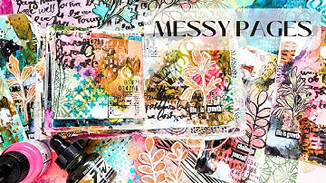 Messy Art Journal Page with Mixed Media