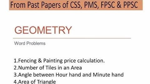 Geometry word Problems | General Ability Series | CSS, PMS, FPSC, SPSC & PPSC Exams
