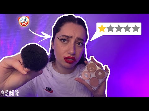 🌙 ASMR FRANÇAIS : RP, LA PIRE MAKEUP ARTISTE TE MAQUILLE 🤡 (du grand n'importe te quoi !)#asmr
