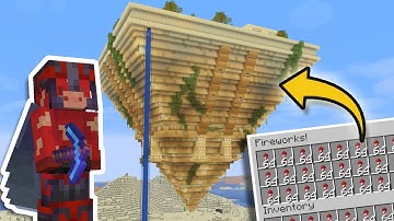 I Built a Pyramid that Crafts UNLIMITED Fireworks in my Forever Minecraft World!