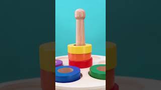 Stack EM HIGH! 🌈 CoComelon Color Tower Block Challenge #kids #shorts