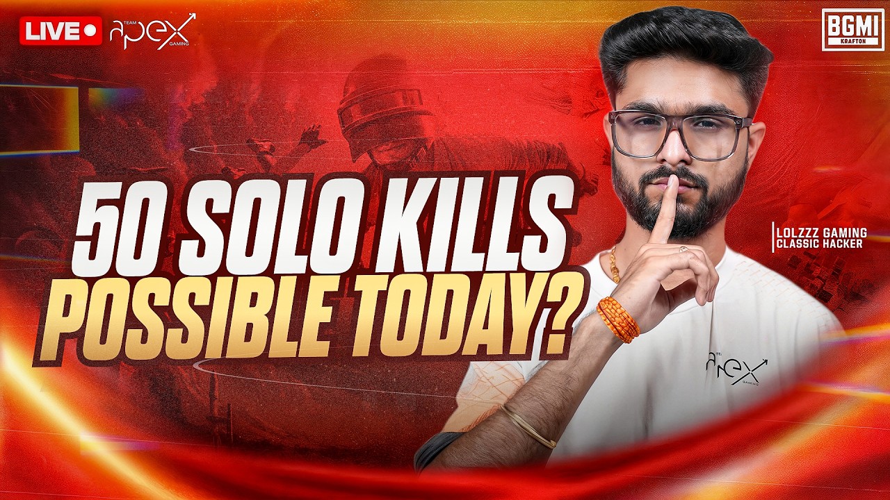 LETS MAKE NEW RECORD | 50 SOLO KILLS TODAY? | BGMI LIVE