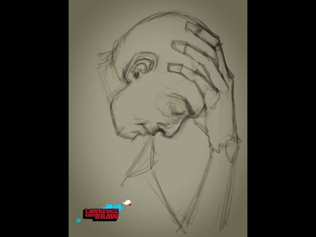 'The Thinker' Portrait Drawing - [Daily Sketch Workout] - iPad Procreate - SHORT class=