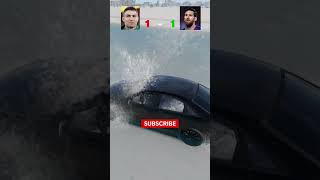 Ronaldo or Messi whos car will win? Beaming.drive #shorts #beamingdrive #usa #ronaldo #messi #crash