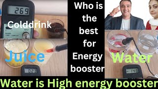 Energy test मौसमी, pineapple, cold drink Vs water