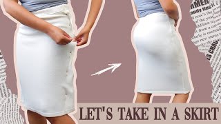How To Take In A Skirt Step by Step! | Beginner Sewing