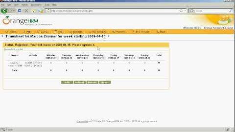 Timesheet approval rejection