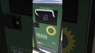 My First Time To See A Solar Powered Trash Compactor | #short
