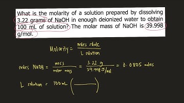 What is the molarity of a solution prepared by dissolving 3.22 grams of NaOH in enough deionized